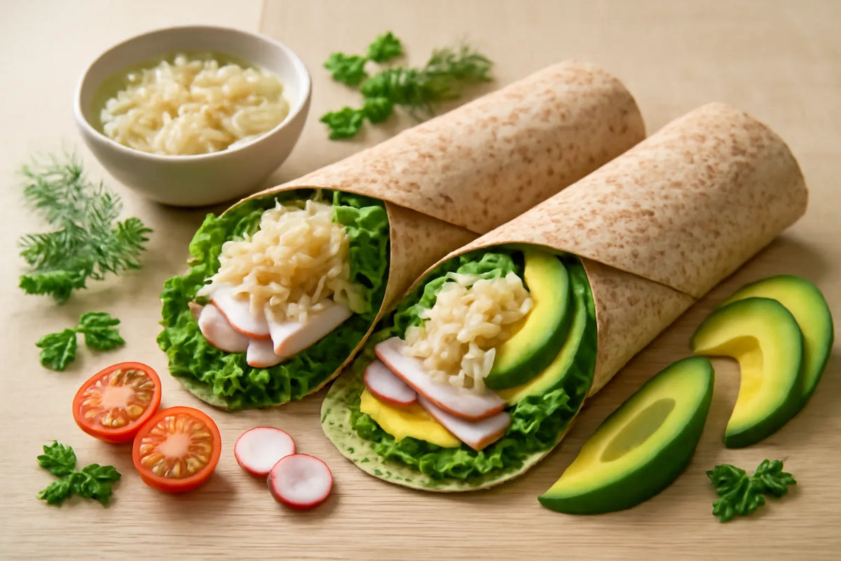 Fermented Sauerkraut Turkey Wrap