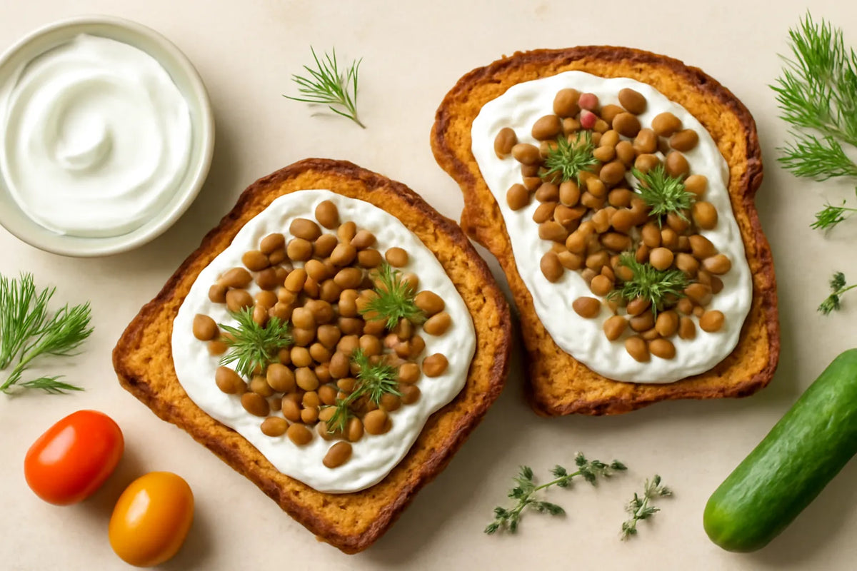 Fermented Yogurt Dill Lentil Toast