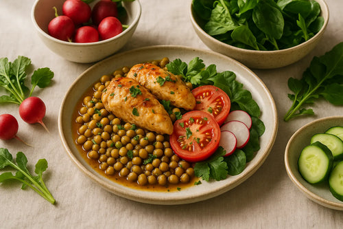 Field peas with tomato and chicken