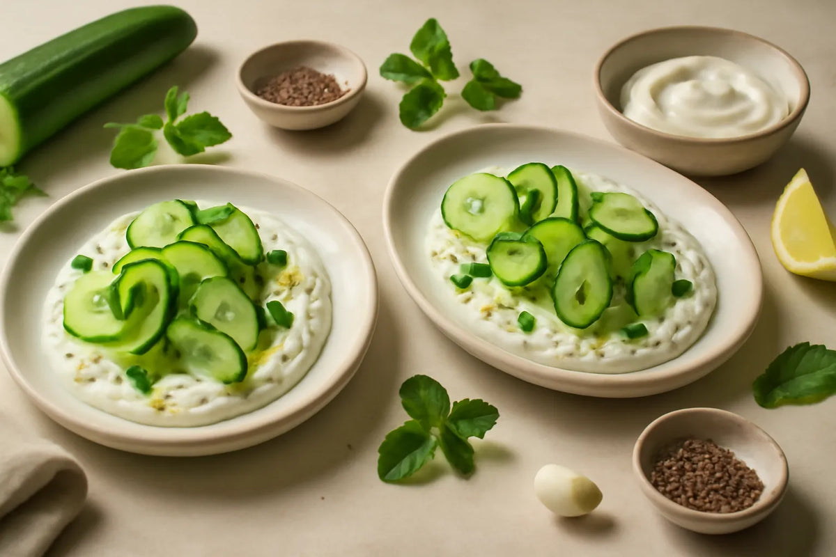 Leichte Gurken-Minz-Joghurt-Mahlzeit für eine sanfte Verdauung