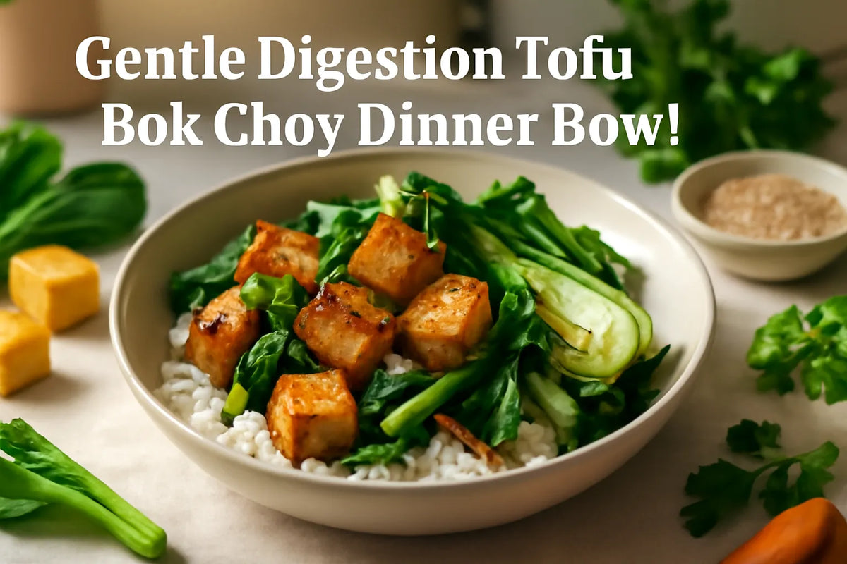 Sanfte Verdauung Tofu Pak-Choi Abendschüssel