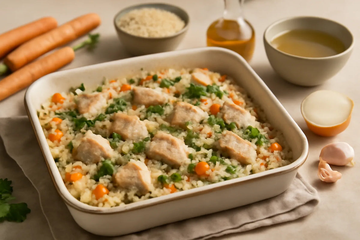 Gentle Digestion Turkey Rice Tray Bake