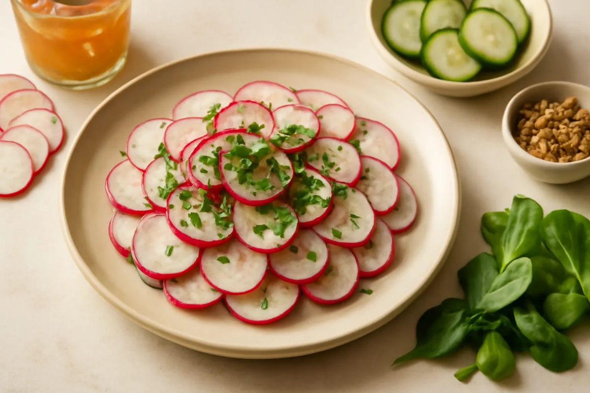 German radish salad with chives