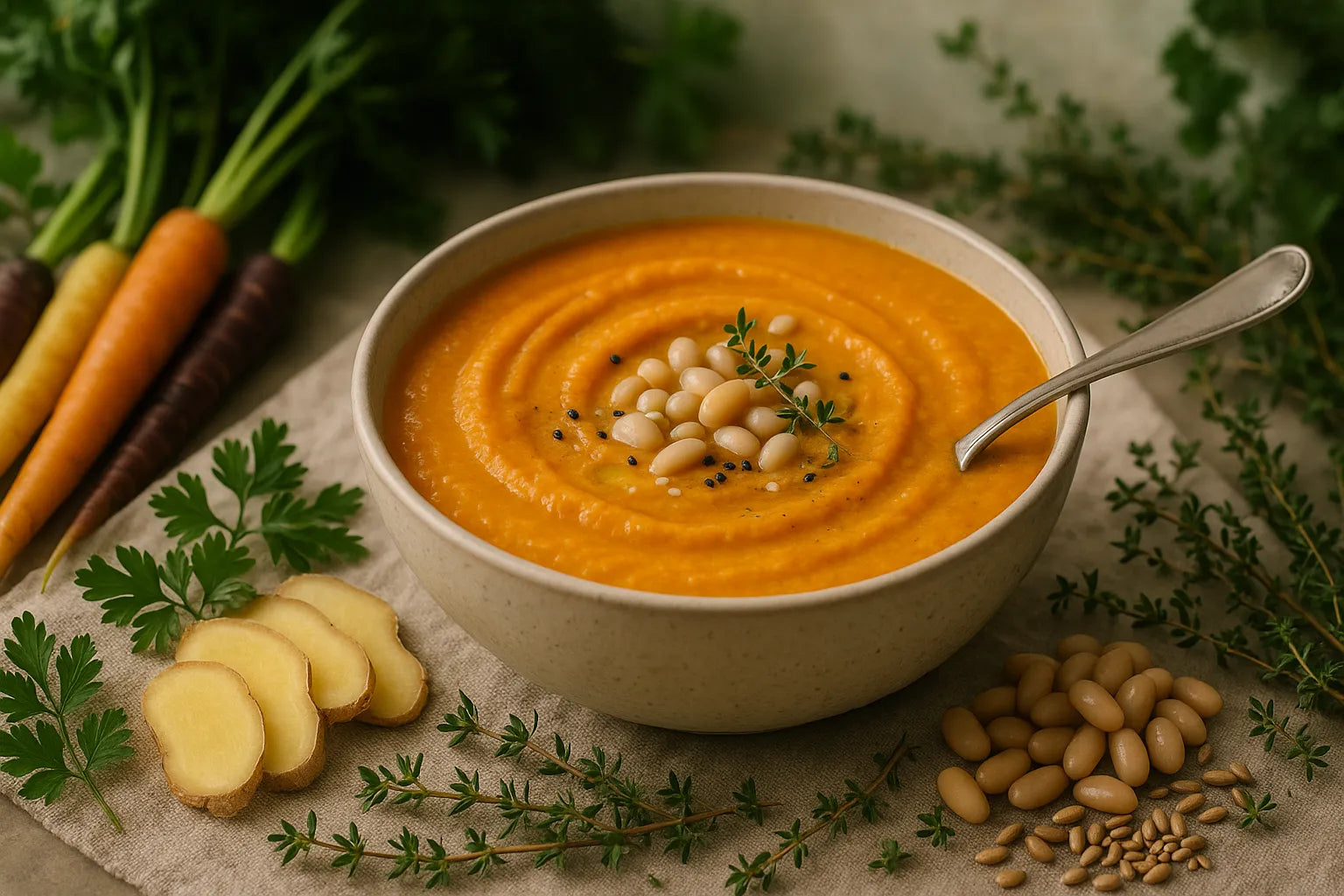 Ginger Carrot White Bean Soup