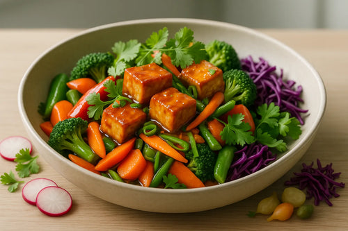 Tofu salteado con jengibre y ajo