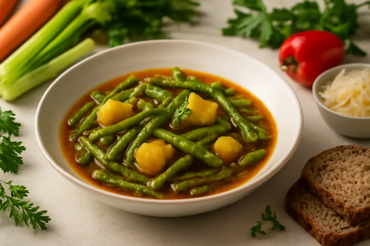 Green bean stew with potatoes