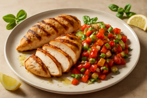 Poulet grillé avec salade de gazpacho
