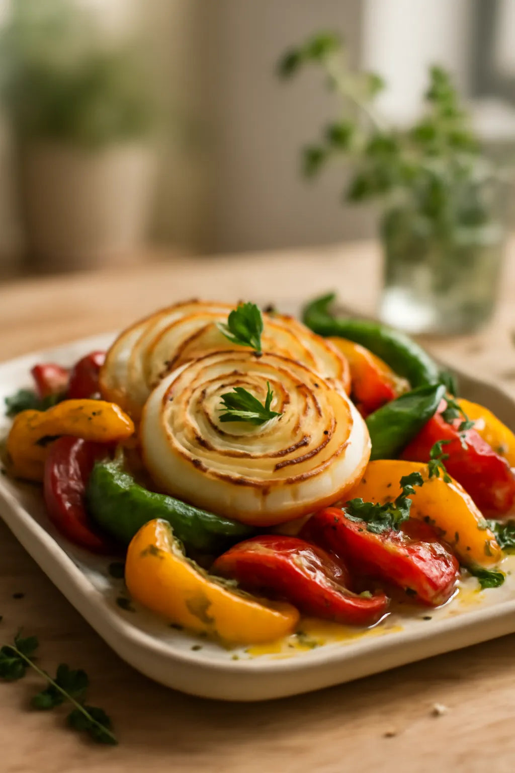 Gegrilde ui- en paprikaschotel