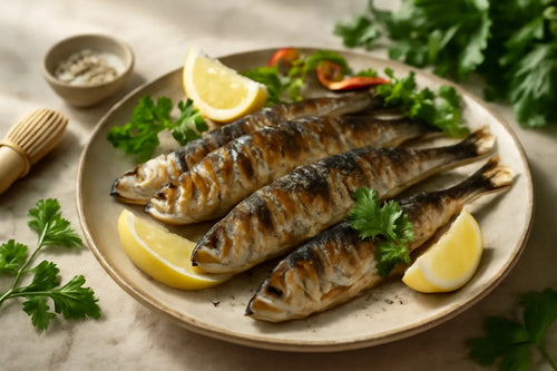 Gegrilde sardines met citroen