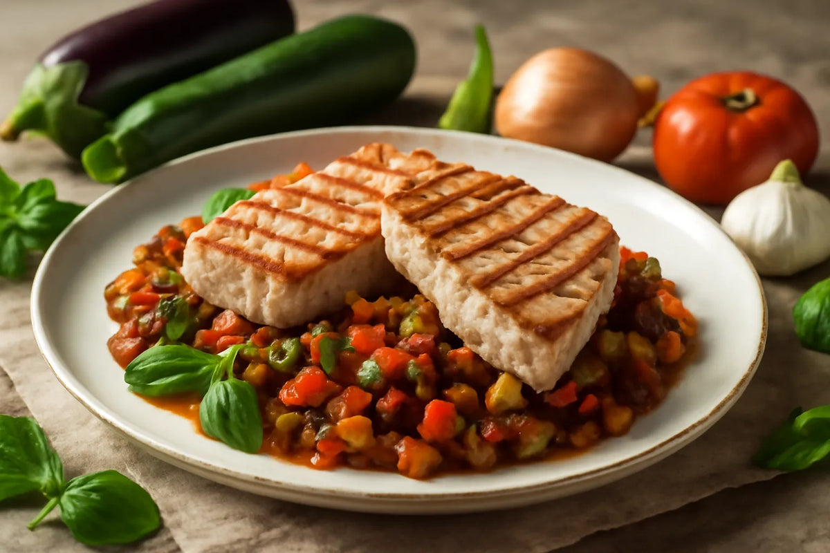 Grillowany tuńczyk z caponatą