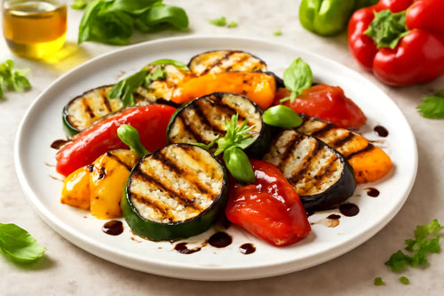 Grilled vegetable salad with balsamic vinegar