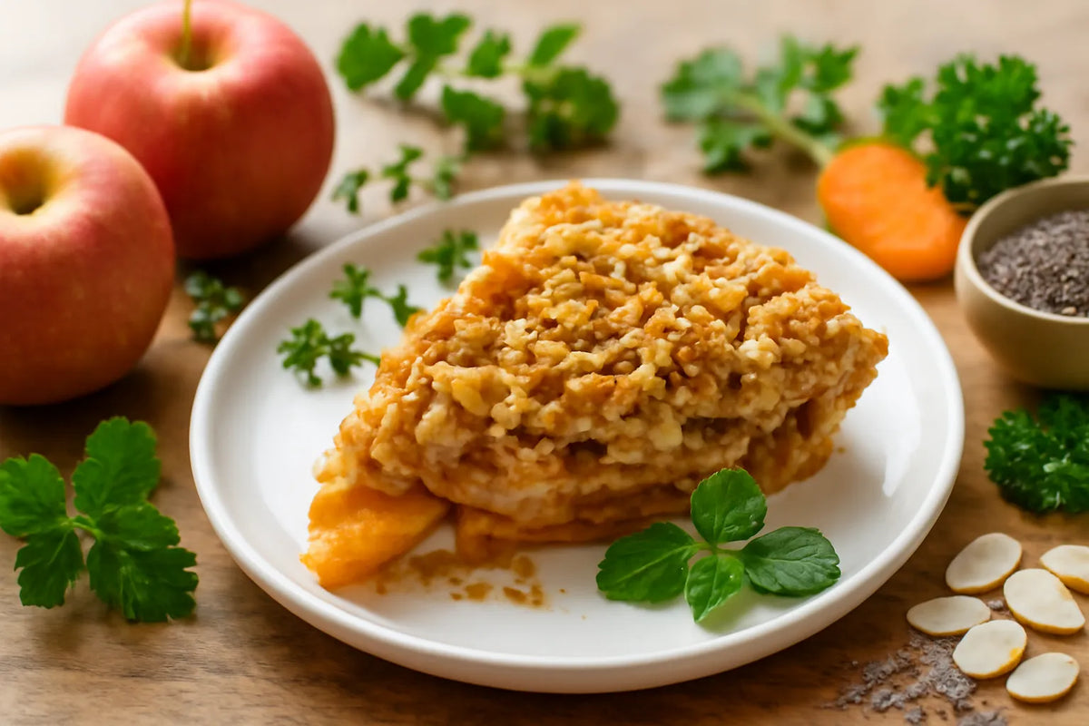 Healthy apple crumble