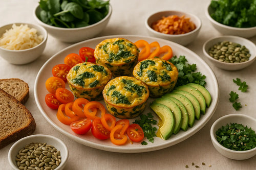 Healthy egg muffins with spinach