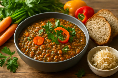 Healthy German lentil stew