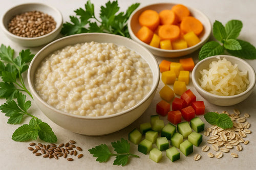 Healthy rice pudding with brown rice
