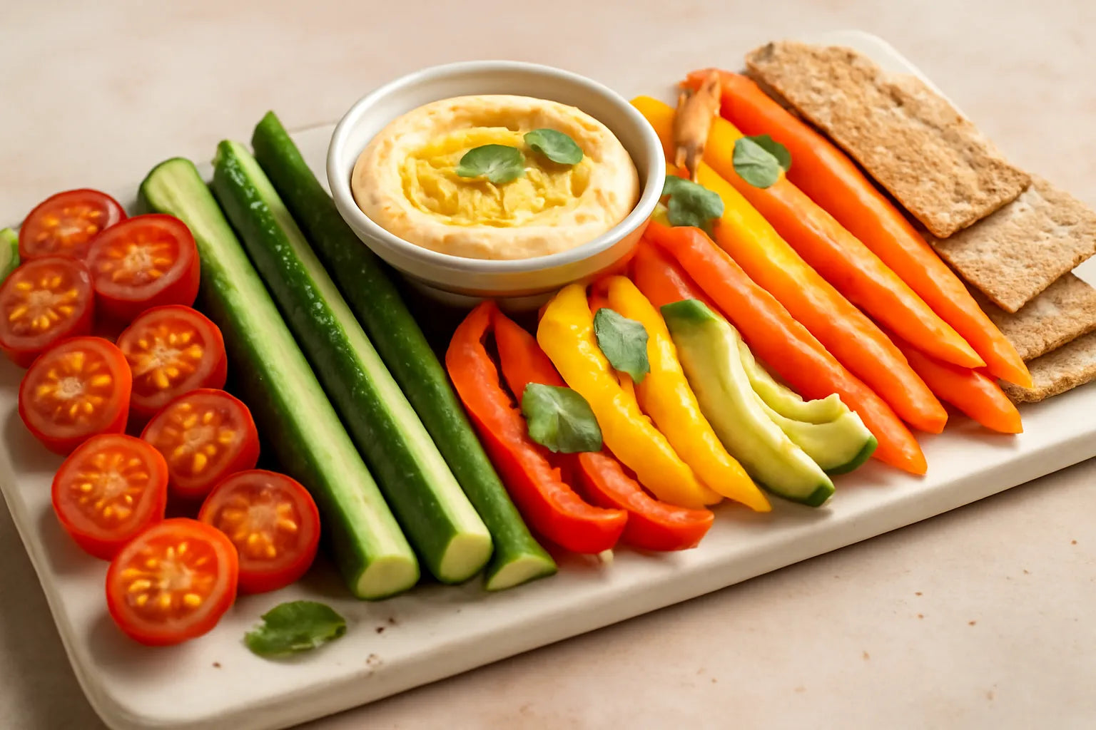 Gezonde tapasplank met groenten