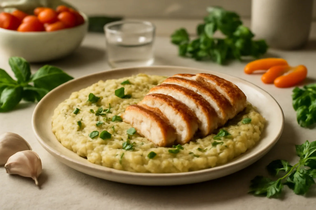 Kräuter-Polenta mit Hähnchen