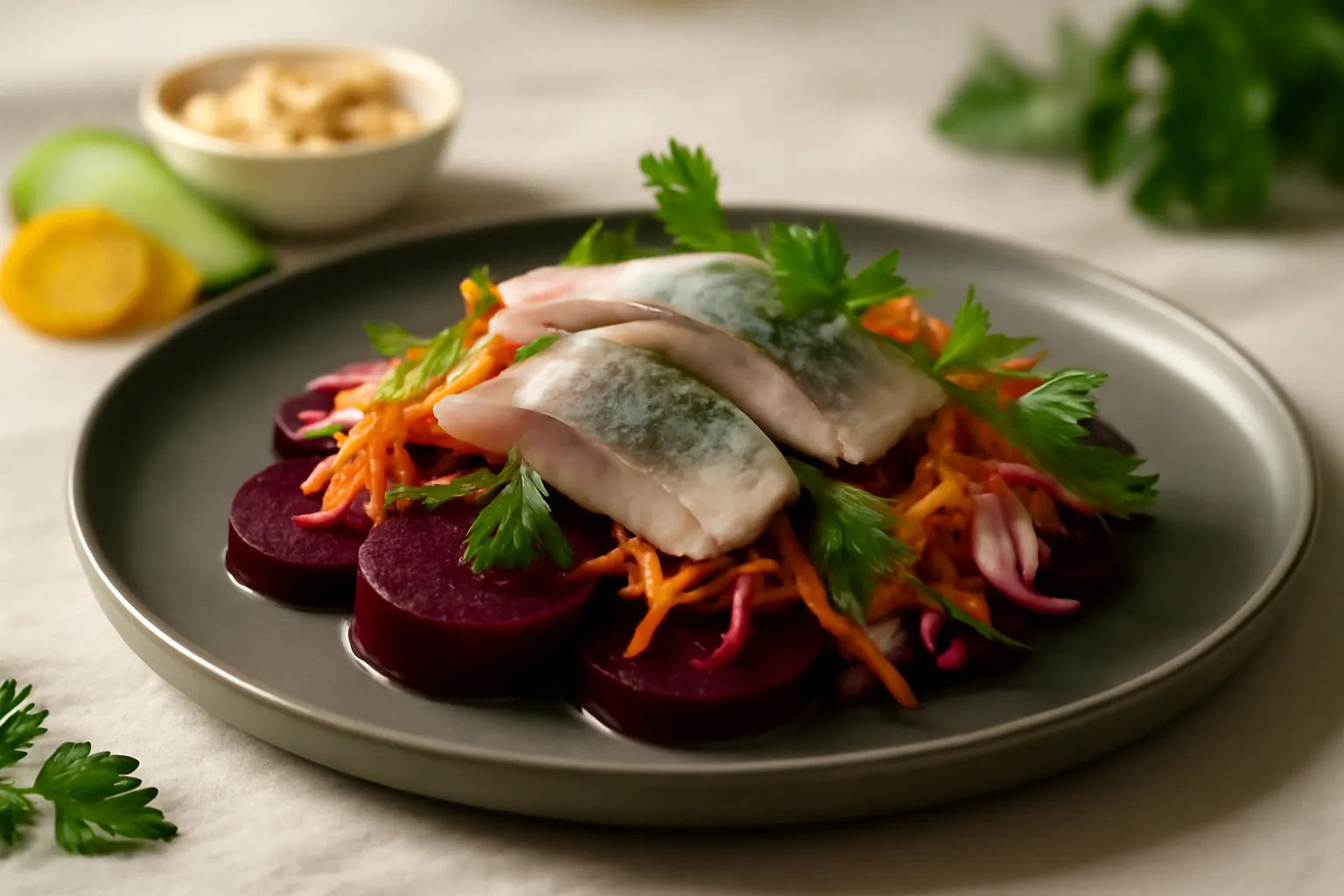 Herring beetroot salad