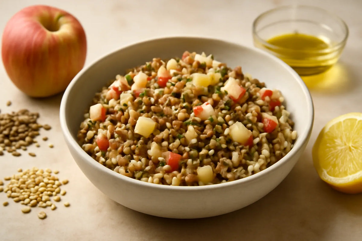 High-Fiber Apple Lentil Grain Bowl