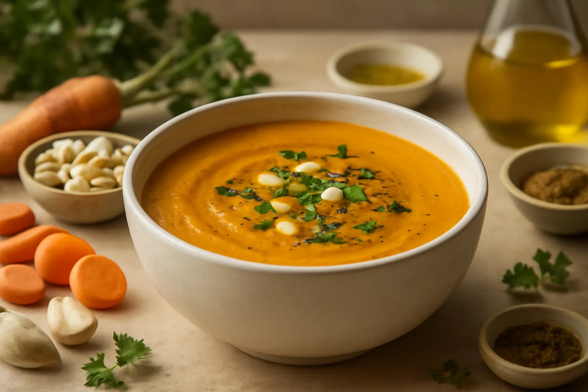 Soupe de carottes et haricots blancs riche en fibres
