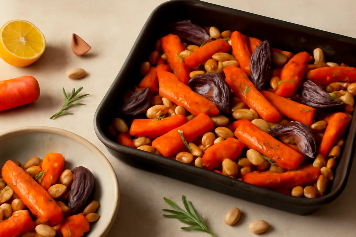 Gratin de carottes et haricots blancs riche en fibres