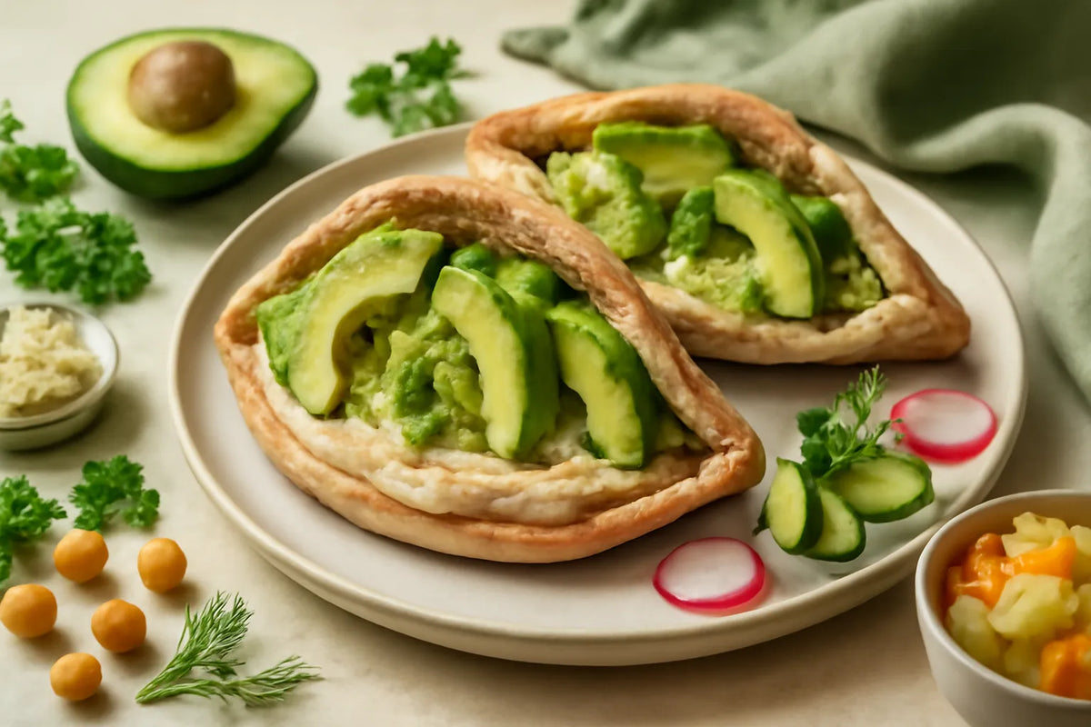 Hummus Wholegrain Pita with Avocado