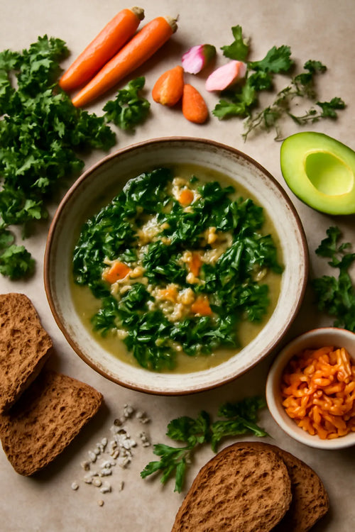 Kale and barley soup