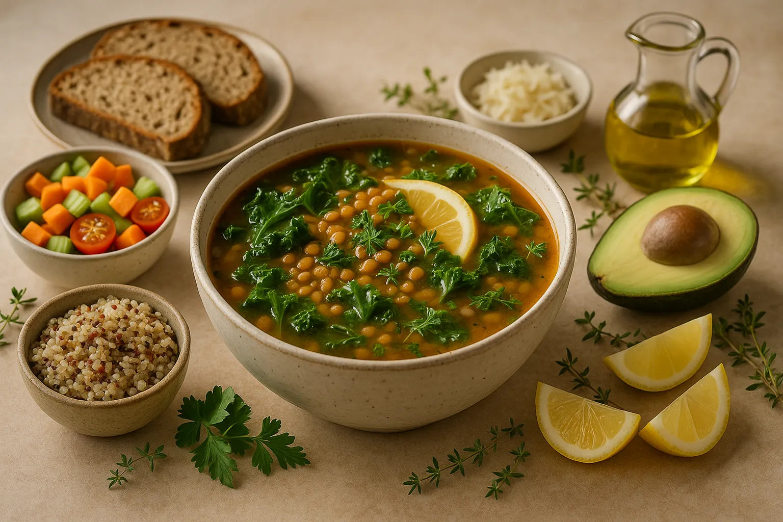 Kale Lentil Lemon Soup