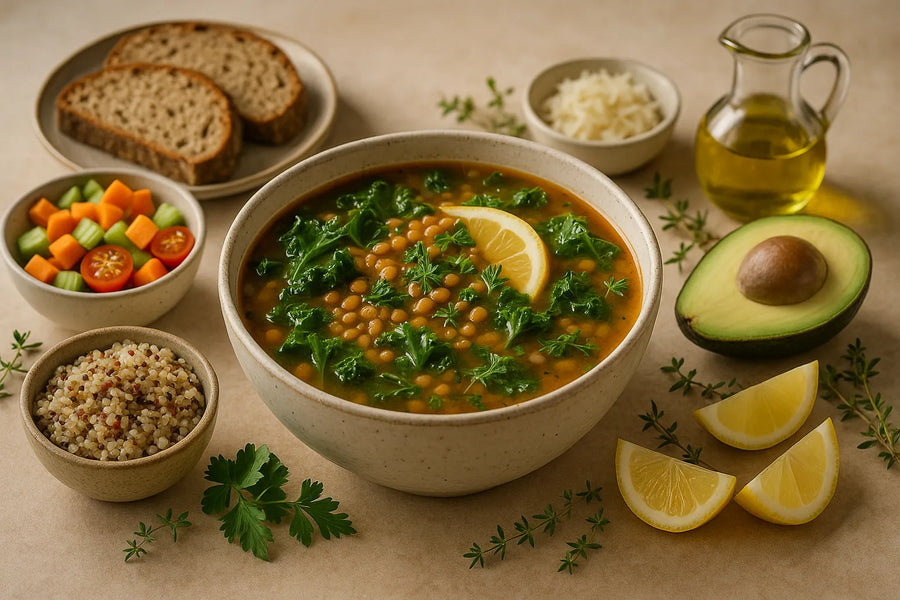 Grünkohl Linsen Zitronensuppe