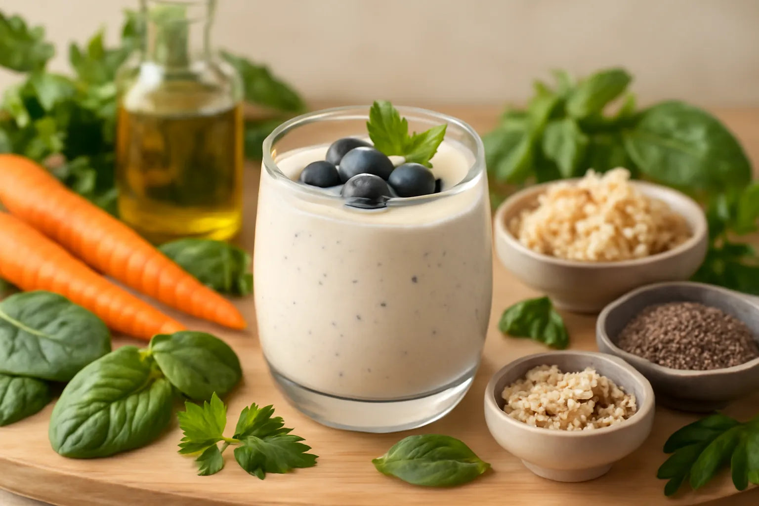 Kefir smoothie with blueberries