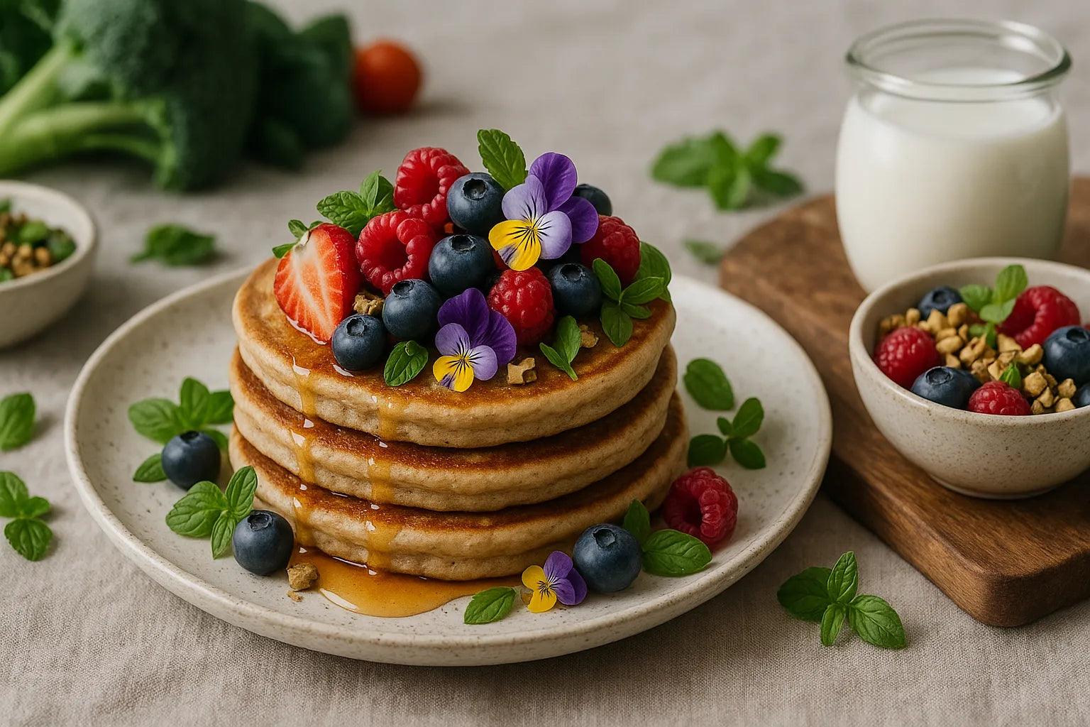 Kefir Spelt Pancakes with Berries