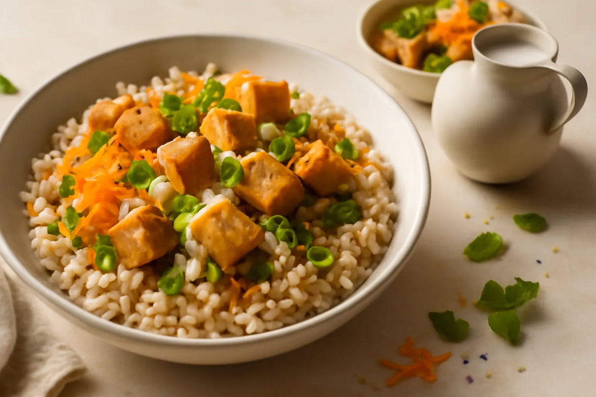 Kefir Tofu Brown Rice Bowl