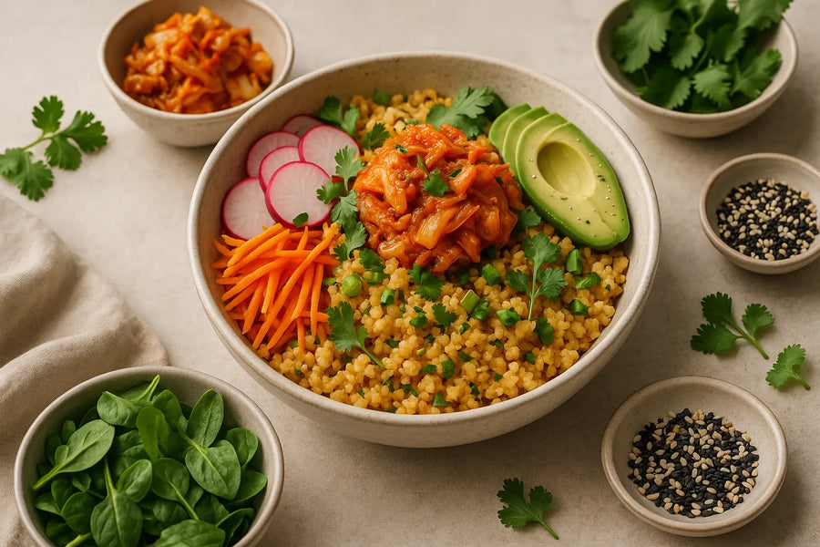 Kimchi Blumenkohl Reis Bowl