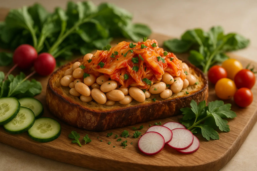 Kimchi White Bean Toast