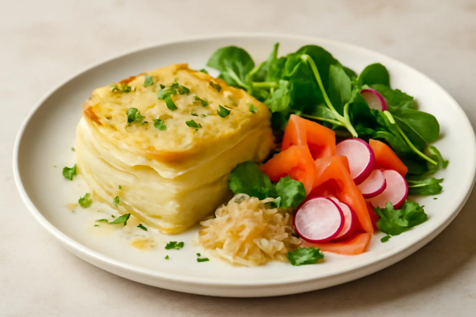 Koolrabi- en aardappelgratin licht