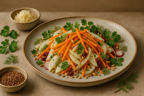 Kohlrabi salad with carrot