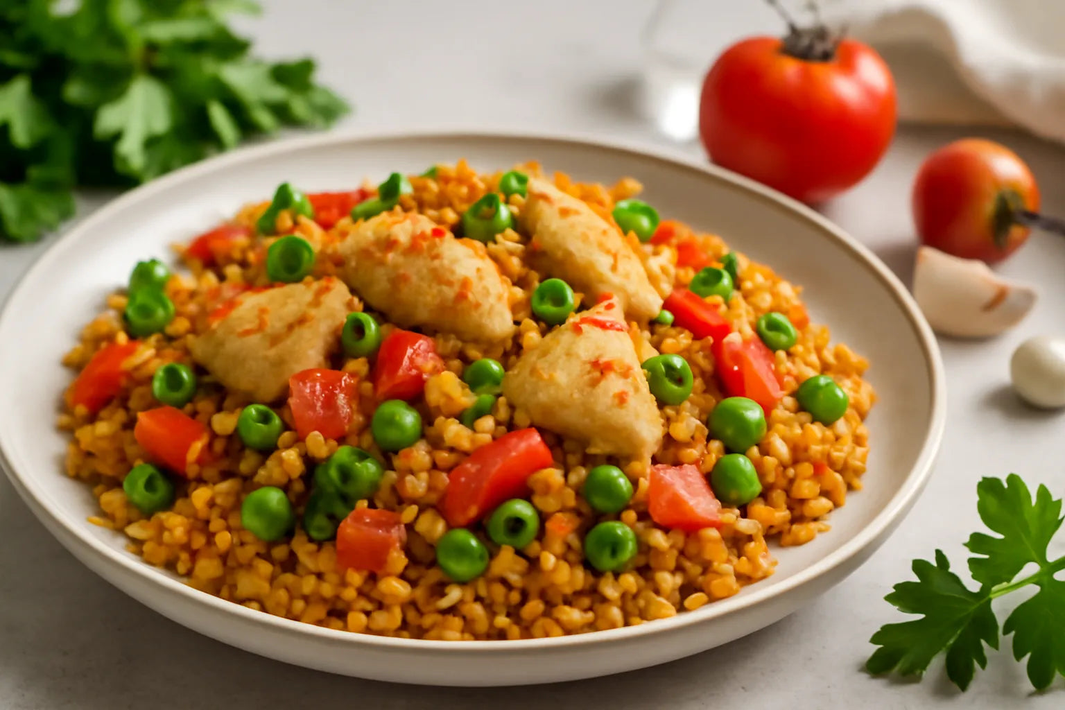 Dunne kip paella