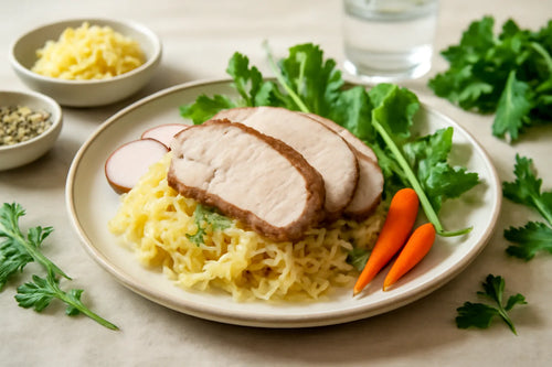 Lean pork loin with sauerkraut