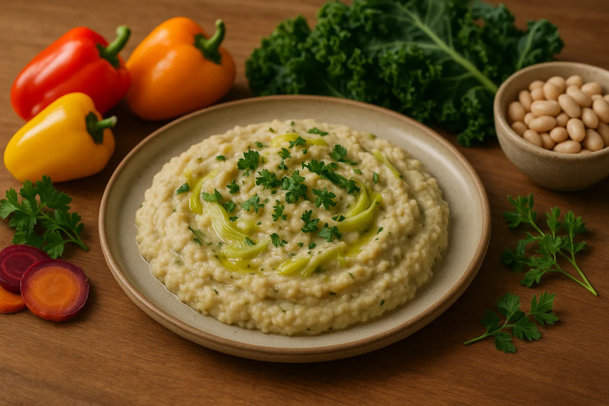 Leek mash with white beans