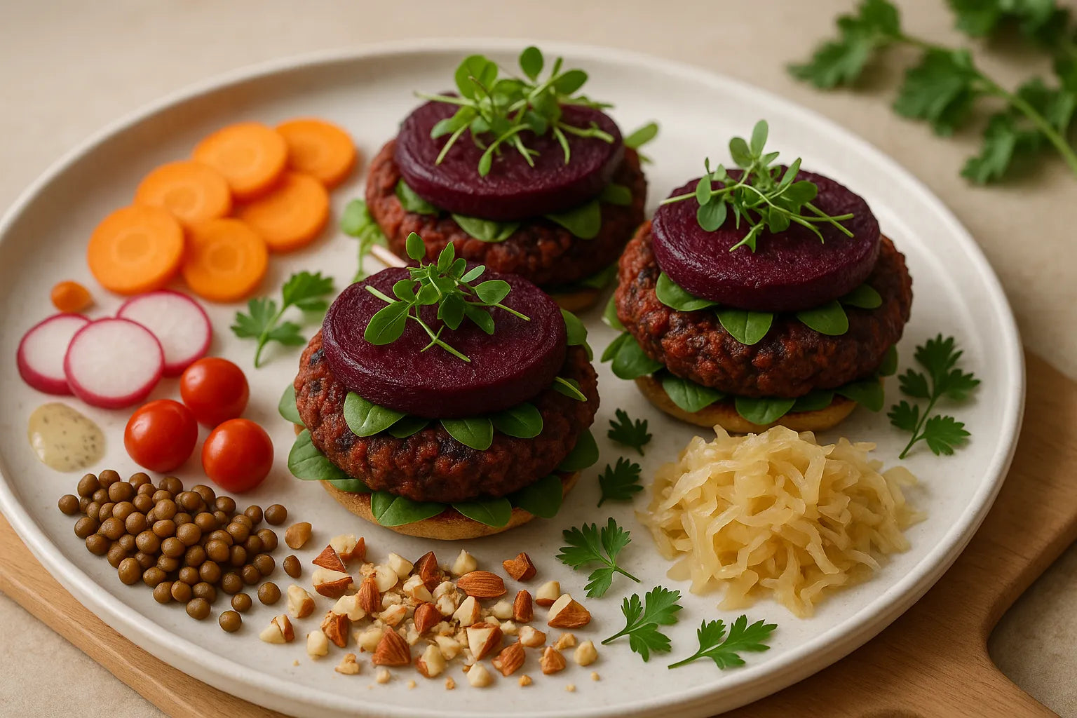 Lentil Beet Burgers
