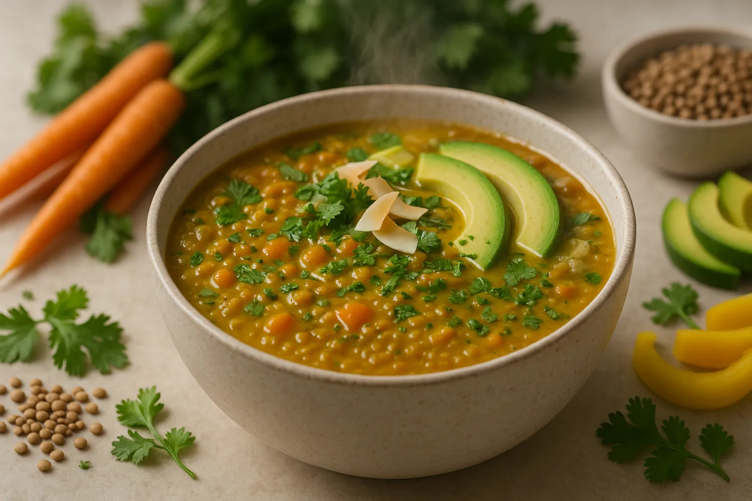 Lentil Coconut Curry Soup