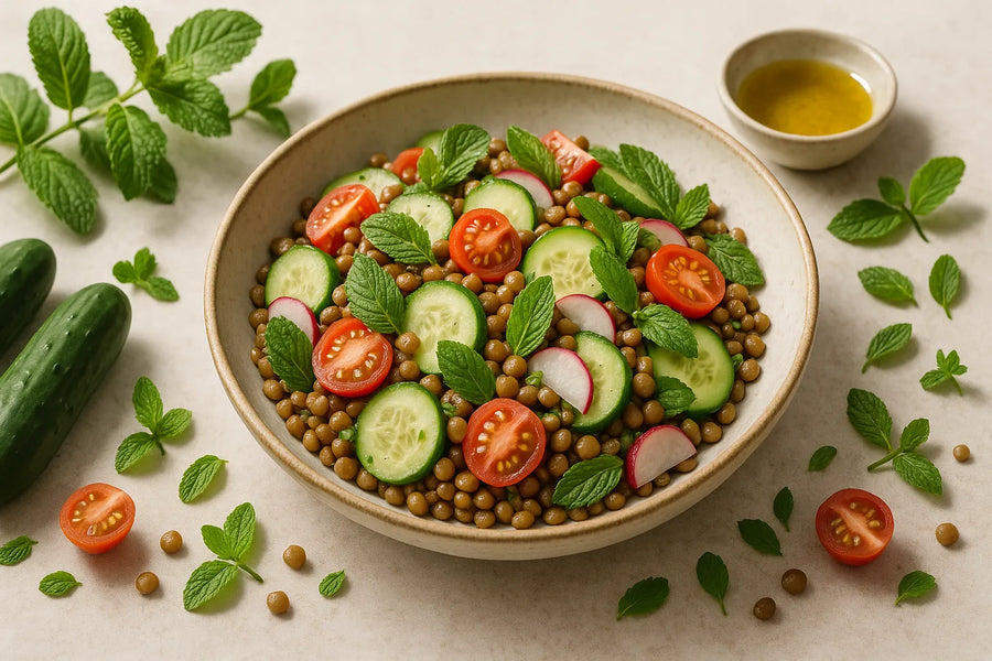 Lentil Cucumber Mint Salad