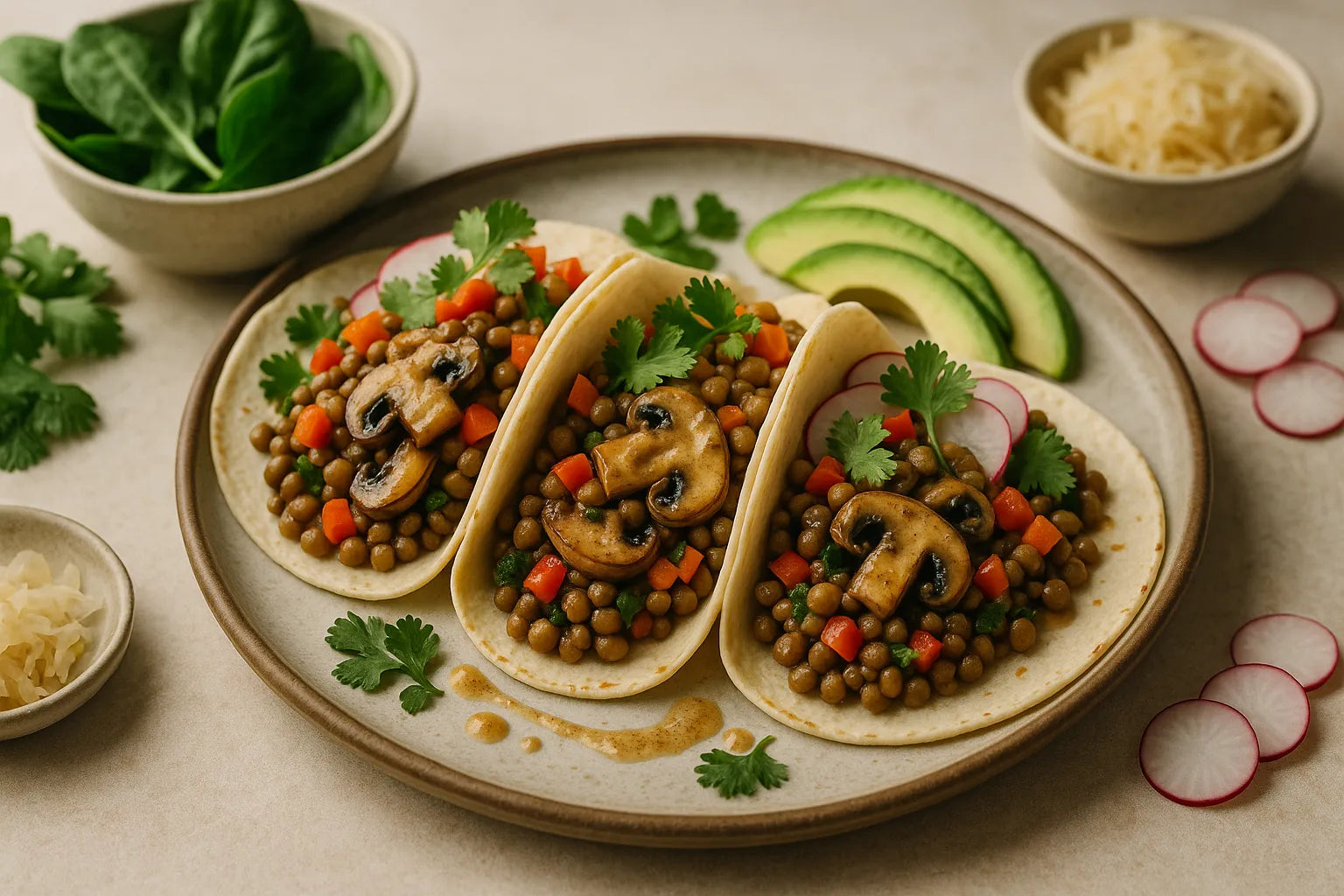 Lentil Mushroom Tacos