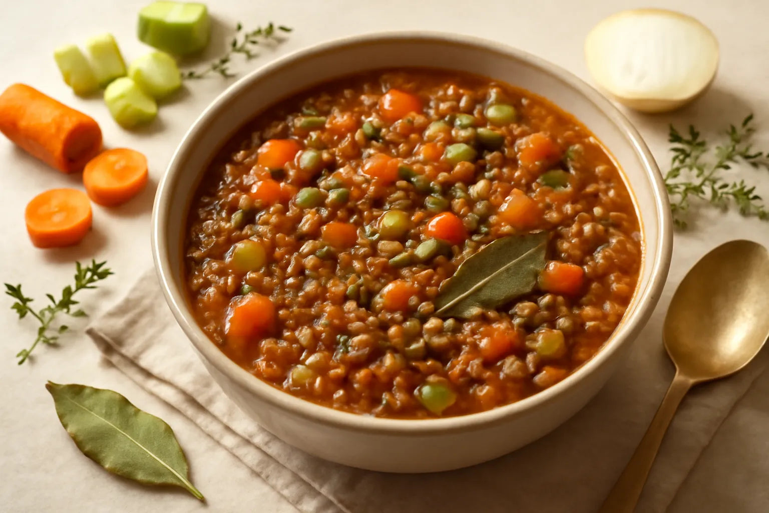 Lentil stew with vegetables