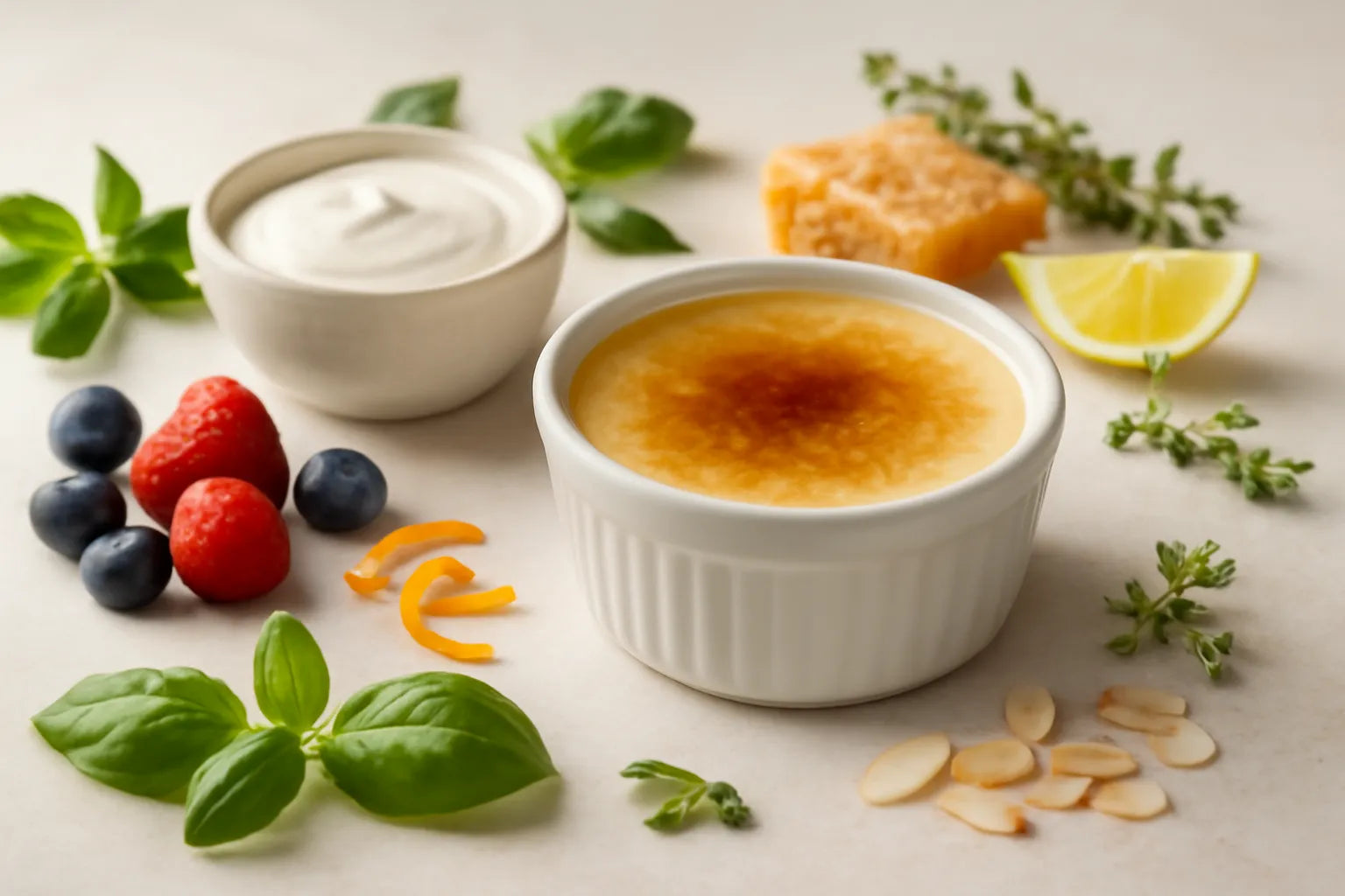 Lichte crema catalana met yoghurt
