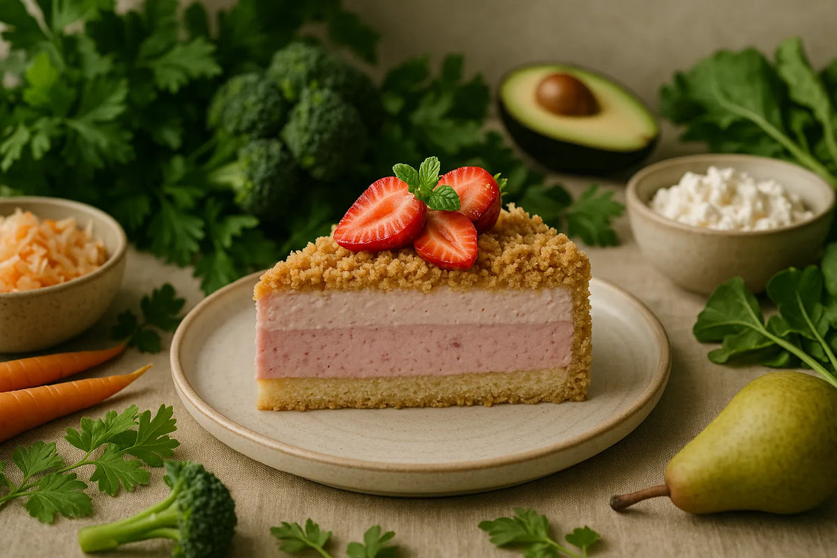 Light strawberry quark cake