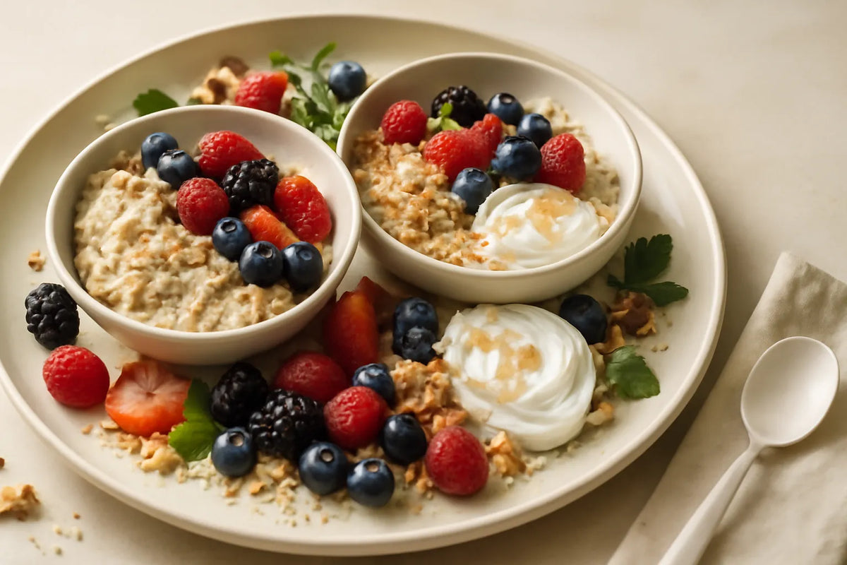 Piatto mezze di avena e frutti di bosco Longevity