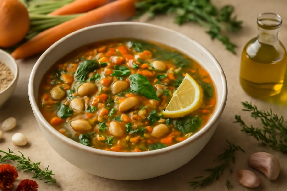 Zuppa di farro e fagioli bianchi per la longevità