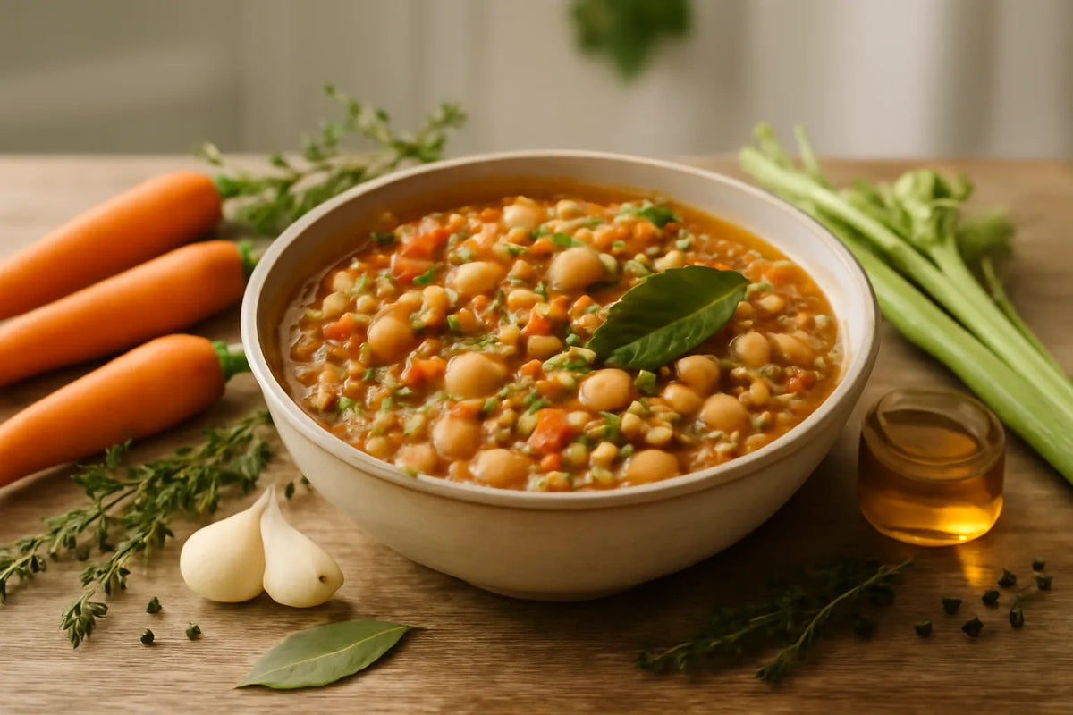 Langlebiger Farro-Weißbohnen-Eintopf