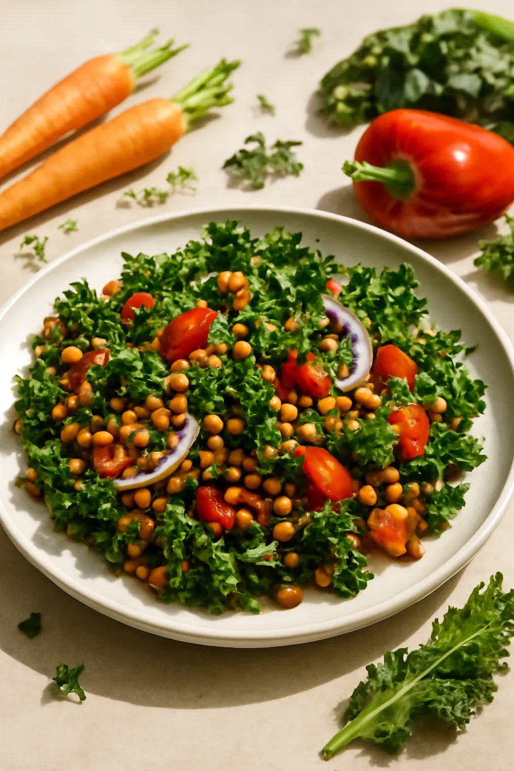 Longevity Kale-Linsensalat